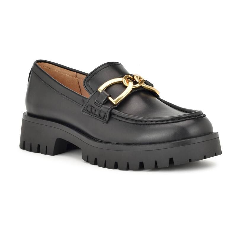 ナインウェスト レディース シューズ スリッポン・ローファー Nine West Gables Womens Lug Sole Loafers Black ブラック