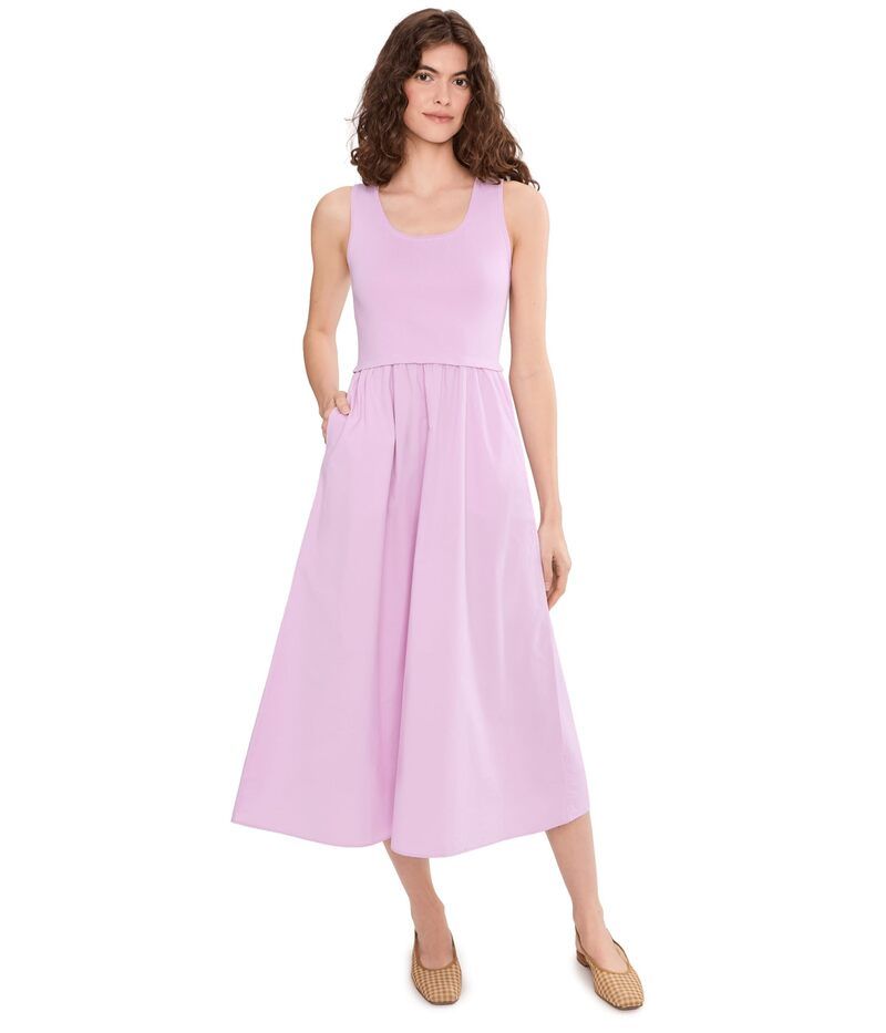 リラピー レディース トップス ワンピース Lilla P Mixed Media Scoop Neck Dress Lavender ラベンダー