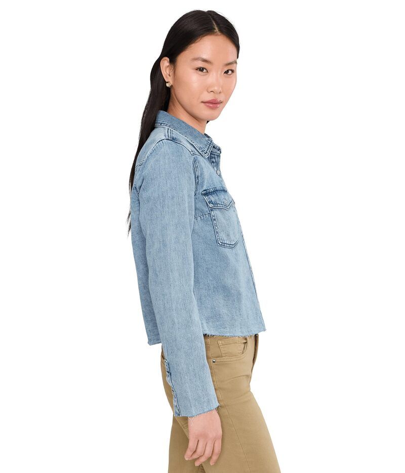 カットフロムザクロス レディース トップス シャツ KUT from the Kloth Posey Long Sleeve Shirt With Frayed Hem Addressed