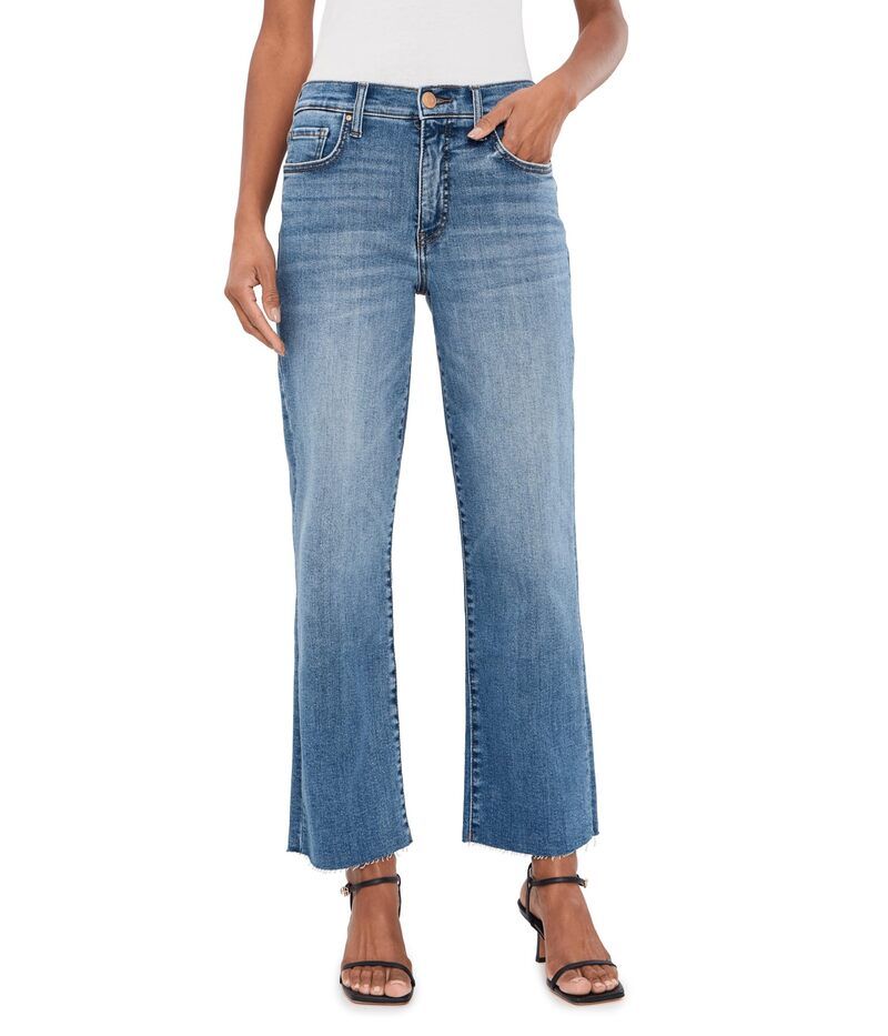 カットフロムザクロス レディース ボトムス デニムパンツ ストレート プチ KUT from the Kloth Petite Avery HighRise Fab Easy Straight Leg Raw Hem Building