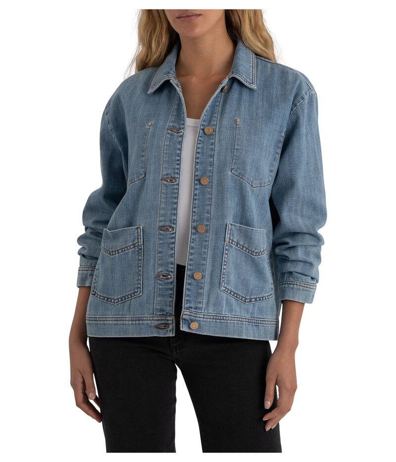 カットフロムザクロス レディース アウター コート ジャケット KUT from the Kloth LorettaLong Sleeve Button Front Jacket Quickly