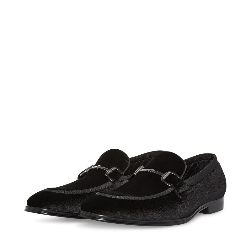 スティーブ マデン メンズ シューズ スリッポン・ローファー Steve Madden Aahron BlackSilver ブラック