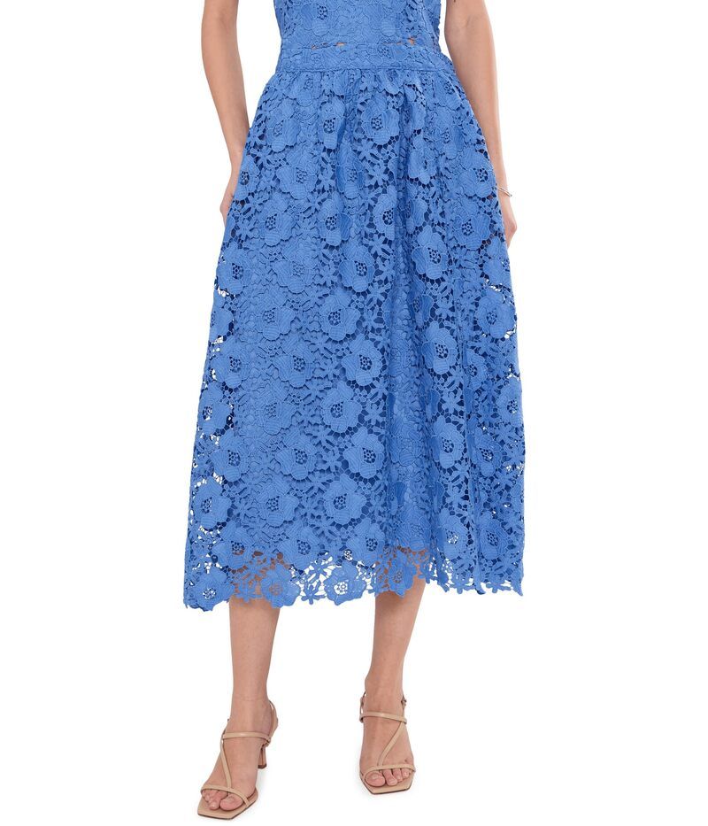 セセ レディース ボトムスカート A ライン ミディ レース CeCe Midi Lace Aline Skirt Bellflower Blue ブルー