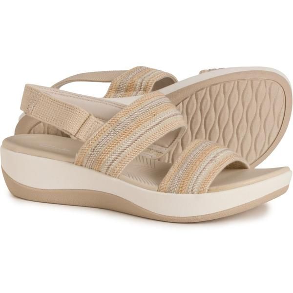 クラークス レディース シューズ サンダル Clarks Arla Stroll 2Strap Sandals Wide Width For Women Beige Combi ベージュ