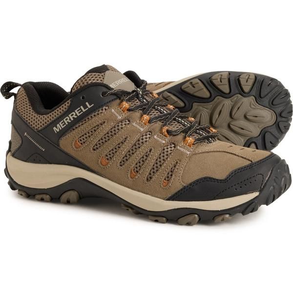 メレル メンズ シューズ スニーカー レザー Merrell Crosslander 3 Low Hiking Shoes Leather For Men Boulder Brindle