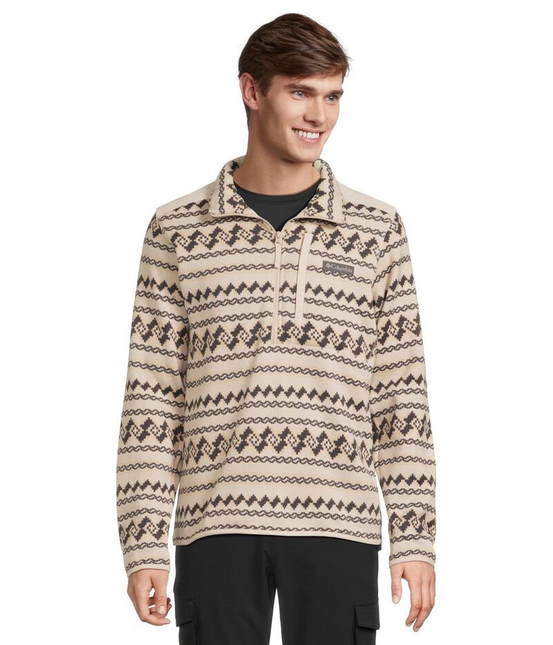 コロンビア メンズ アウター コート ハーフジップリント セーター Columbia Sweater Weather Printed Half Zip II Dark Stone KnitKnot ストーン