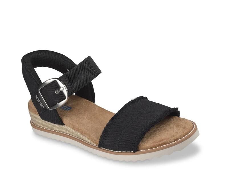 スケッチャーズ レディース シューズ サンダル SkechersHands Free Slipins BOBS Desert Kiss Frayed Fun Sandal Black ブラック