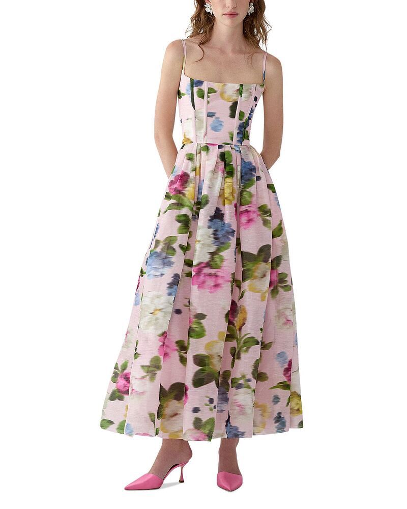キャロライナヘレラ レディース トップス ワンピース ミディ Carolina Herrera Thin Strap Midi Dress Rosewater Multi マルチカラー