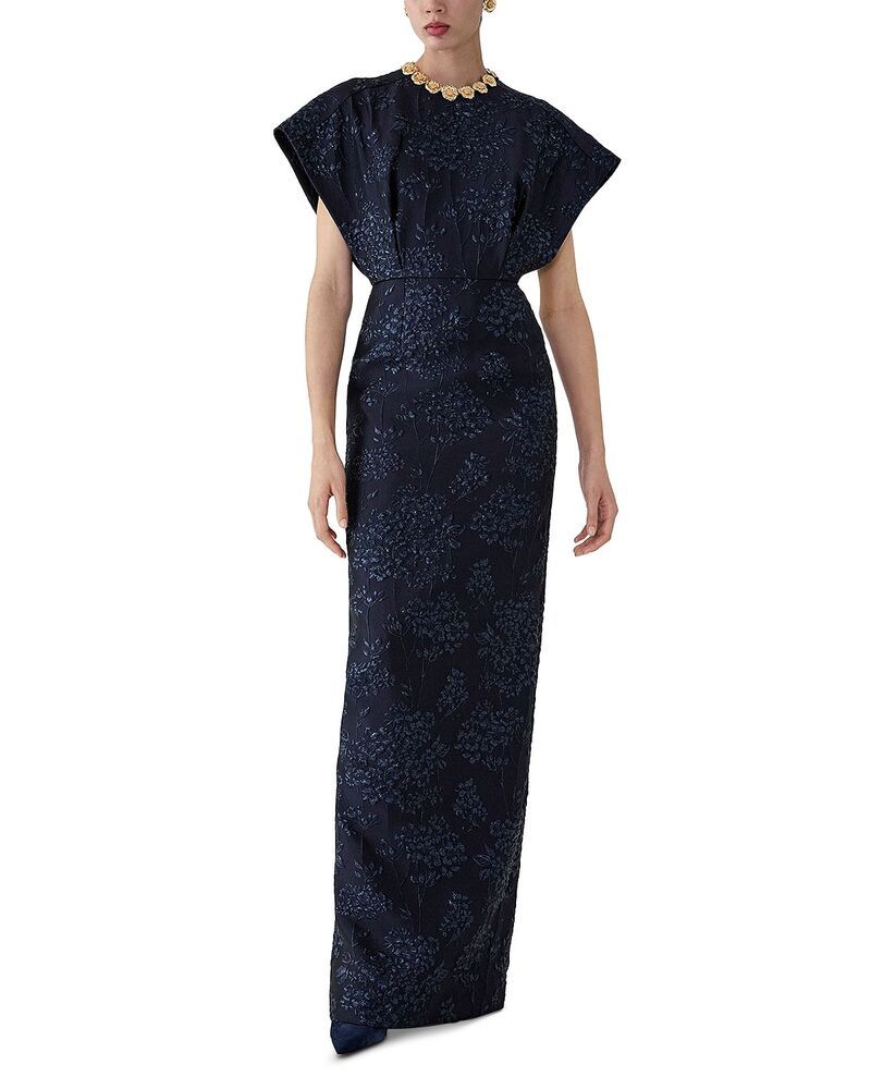 キャロライナヘレラ レディース トップス ワンピース Carolina Herrera Fan Bodice Gown Midnight