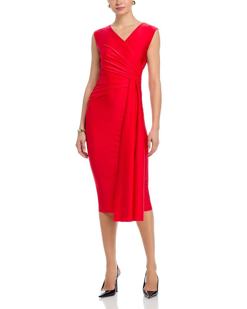 チアラ ボニ プティ ローブ レディース トップス ワンピース Chiara Boni La Petite Robe Lores Faux Wrap Dress Lipstick