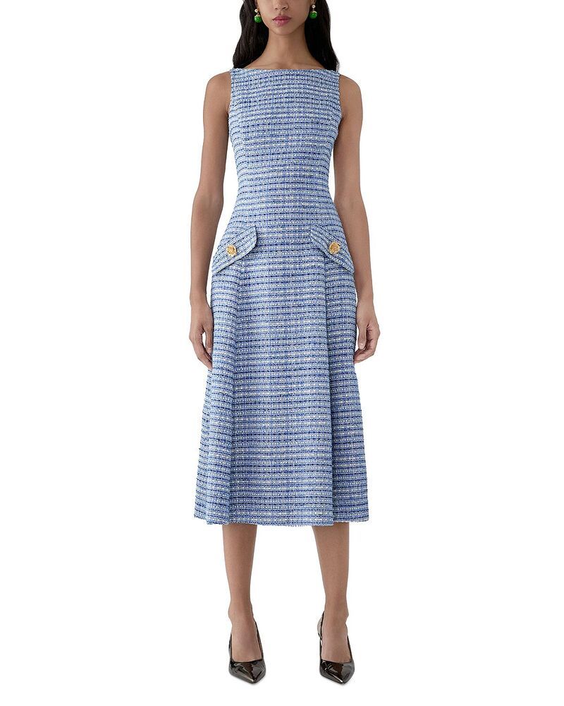 キャロライナヘレラ レディース トップス ワンピース A ライン ノースリーブ Carolina Herrera Sleeveless A Line Dress Blue Multi ブルー