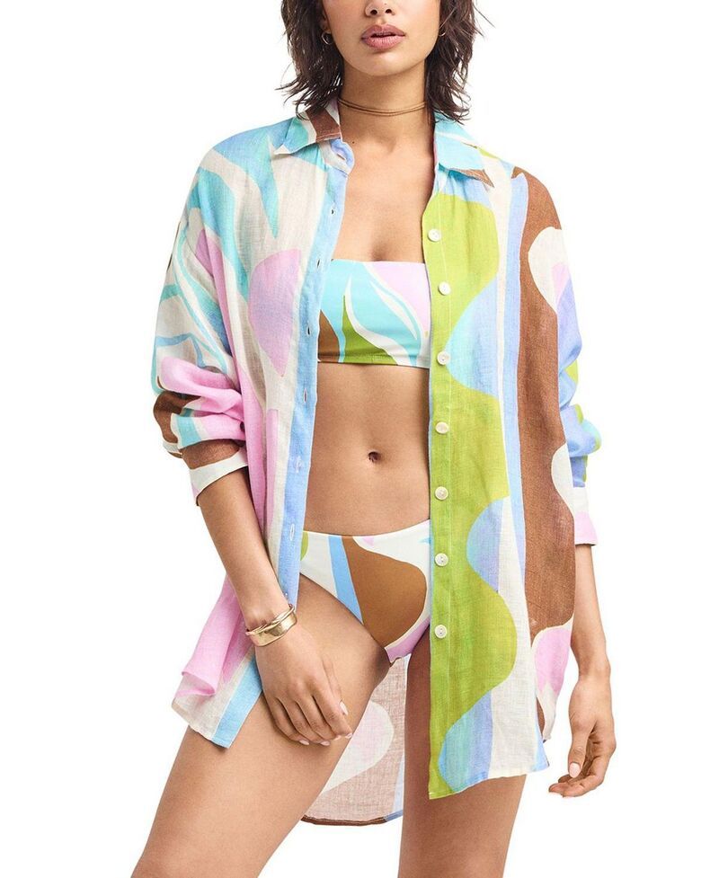 ビタミン A レディース トップス シャツ Vitamin A Playa Boyfriend Shirt Coast Colorblock