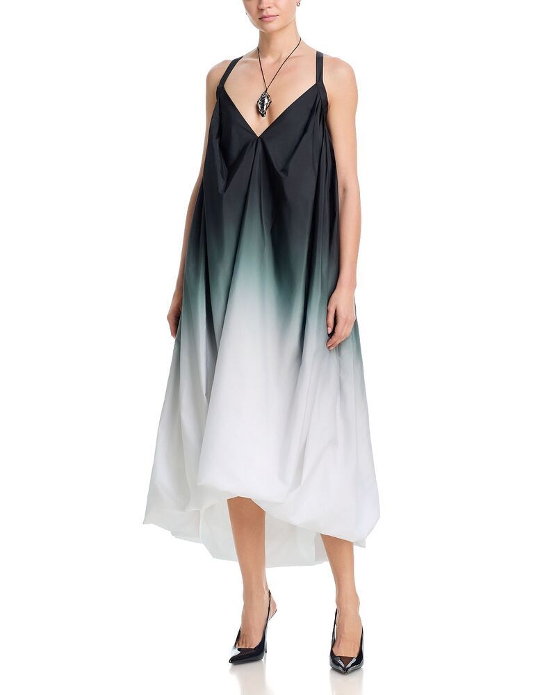 ノーマカマリ レディース トップス ワンピース Norma Kamali Strap Bubble Dress BlackWhite Ombre ホワイト