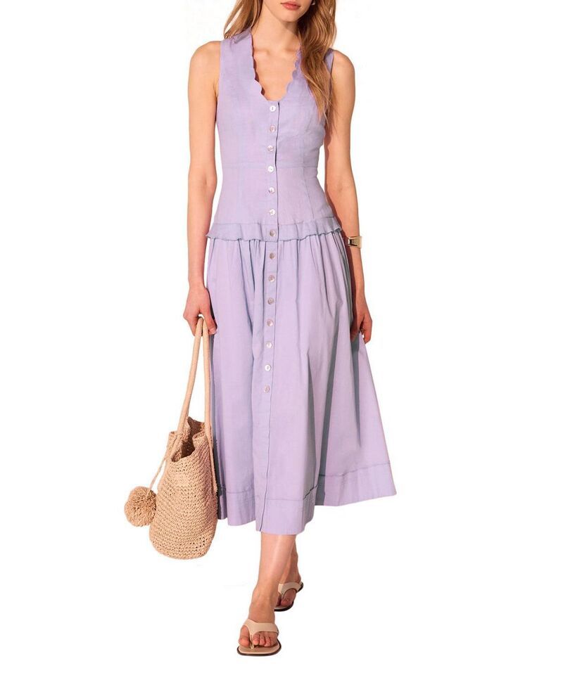 ミルトンベルベット レディース トップス ワンピース マキシ Mint Velvet Womens Ramie Drop Waist Maxi Dress Lilac ライラック
