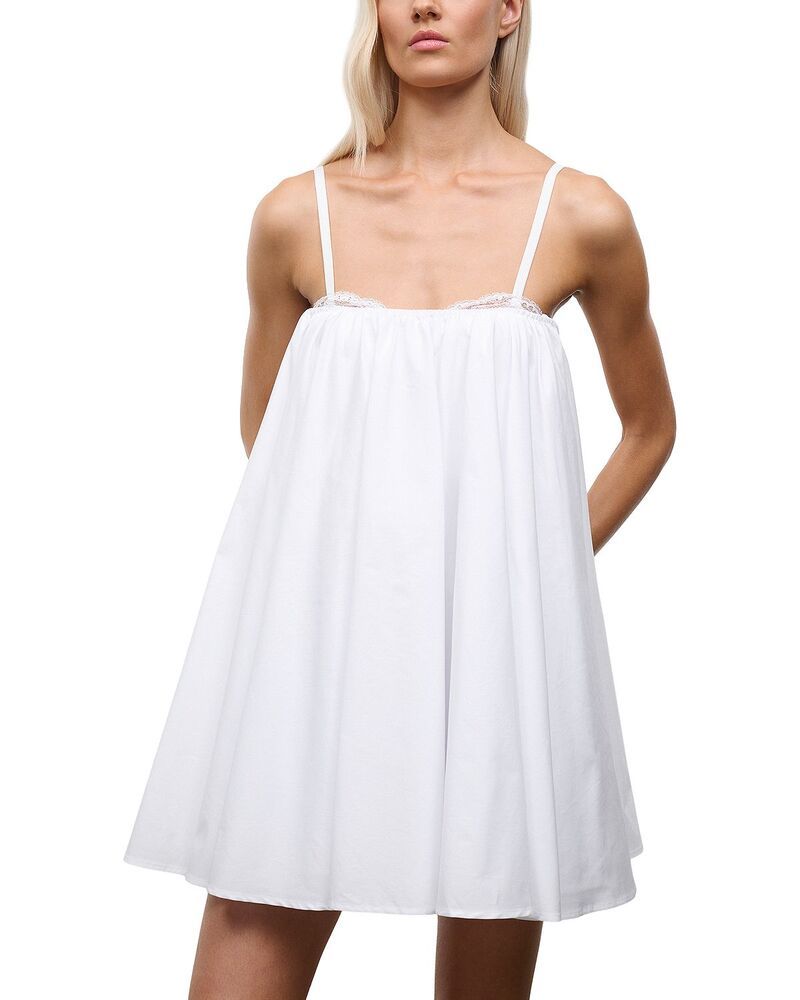 スタウド レディース トップス ワンピース ミニ STAUD Cecily Mini Dress White ホワイト