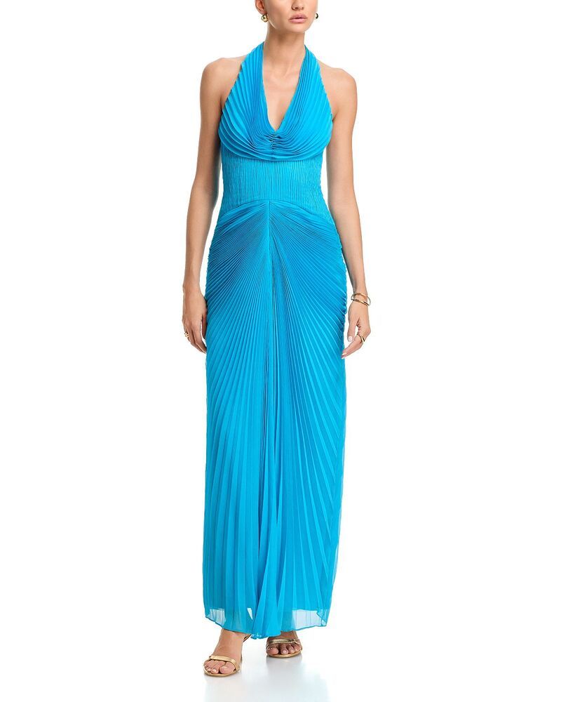 アムール レディース トップス ワンピース プリーツ ギャザー Amur Enly Pleated Ruched Gown Azura