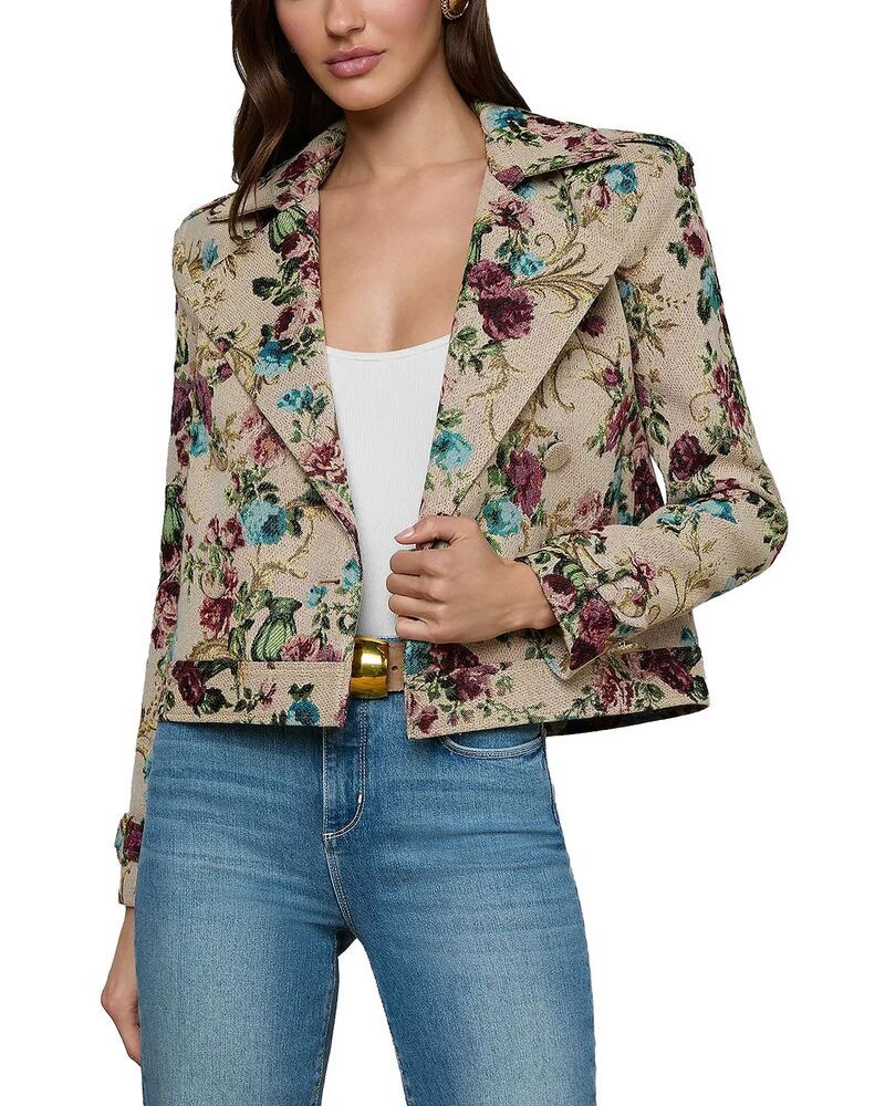 ラジャンス レディース アウター コート クロップド LAGENCE Xoey Cropped Trench Coat Multi Floral マルチカラー