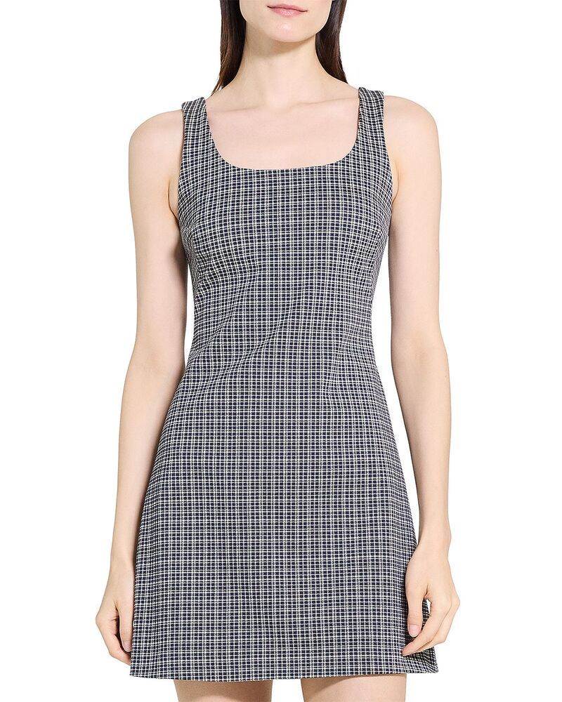 セオリー レディース トップス ワンピース ミニ Theory Scoop Neck Mini Dress Almond Multi マルチカラー