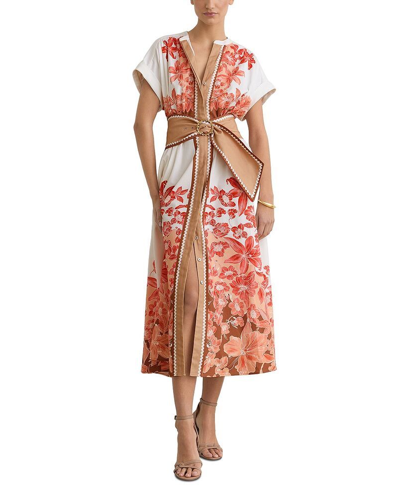 レイス レディース トップス ワンピース REISSawyer Beltedress PinkIvory アイボリー