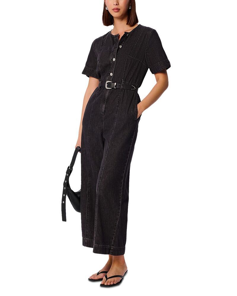 ホイッスルズ レディース トップス ジャンプスーツ ボタンダウン Whistles Button Down Jumpsuit Washed Black ブラック