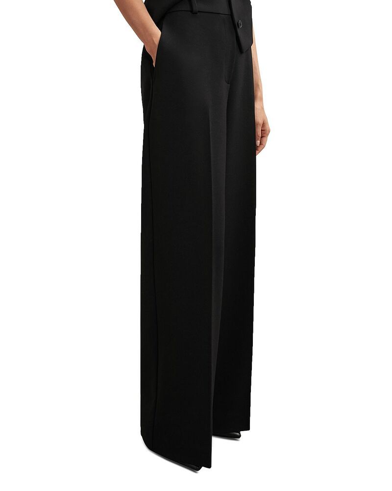 レイス レディース ボトムス カジュアルパンツ ワイドレッグ REISS Gabi Wide Leg Pants Black ブラック