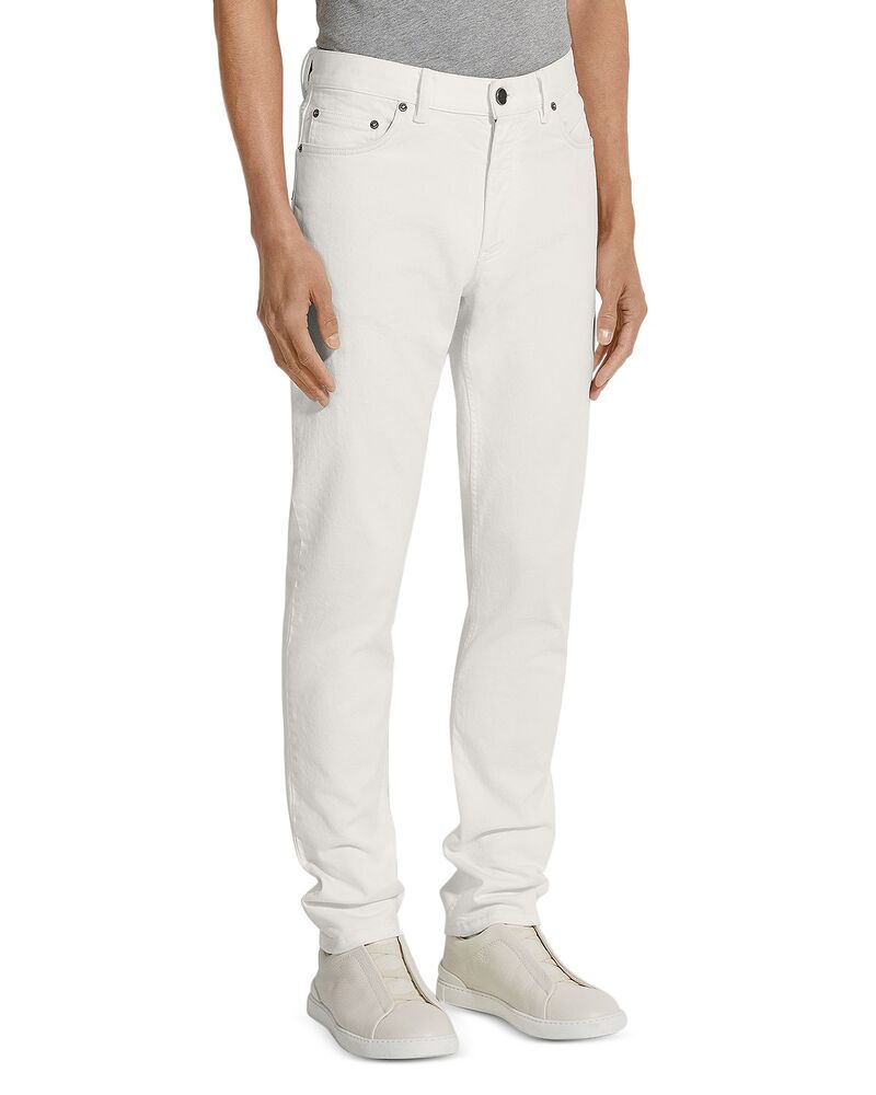 ゼニア メンズ ボトムス デニムパンツ コットン ジーンズ ZEGNA Stretch Cotton Roccia Jeans White ホワイト