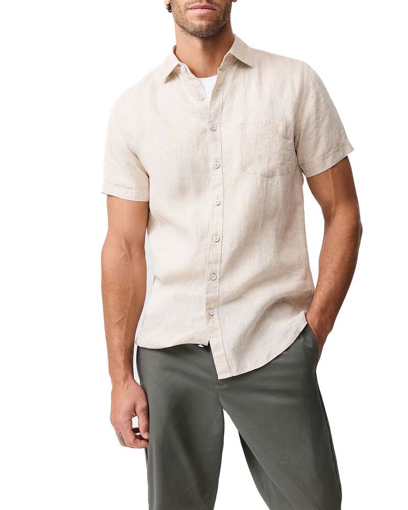ロッドアンドグン メンズ トップス シャツ スリムフィット Rodd Gunn Palm Beach Short Sleeve Slim Fit Shirt Oatmeal オートミール
