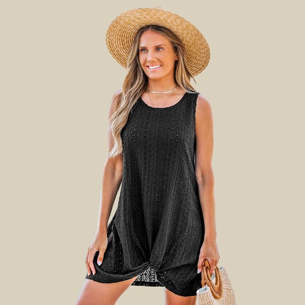カップシー レディース トップス ワンピース ジャージー Cupshe Womens Twist Front Jersey Beach Coverup Black ブラック