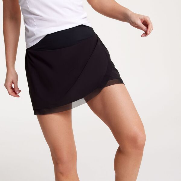 キャリー レディース ボトムス カジュアルパンツ メッシュ CALIA Womens Mesh Pieced High Rise Skort Pure Black ブラック