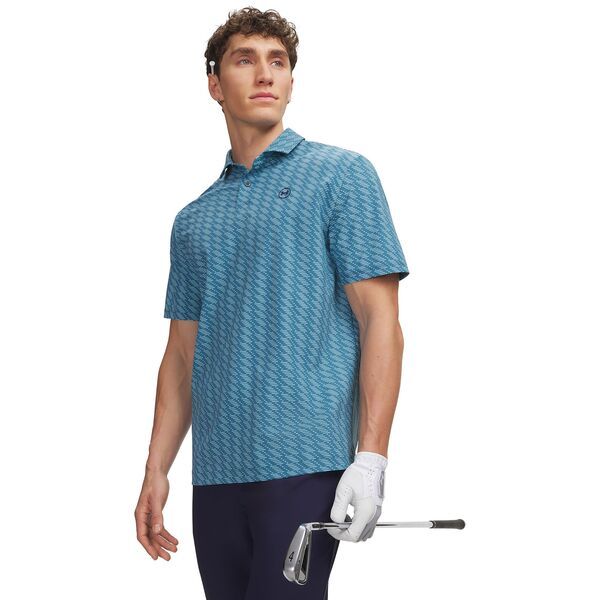 アンダーアーマー メンズ トップス ポロシャツ プリント Under Armour Mens UA Drive Chill Printed Golf Polo Boundless BlueBlue HazeMidnight Navy ネイビー