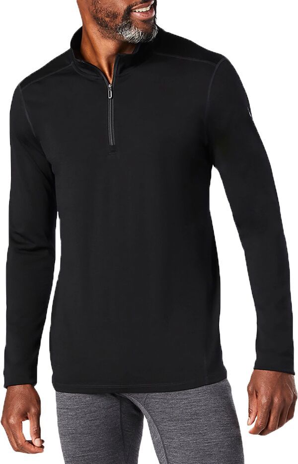 スマートウール メンズ トップス シャツ Smartwool Mens Classic AllSeason Merino Base Layer 14 Zip Long Sleeve Top Black ブラック