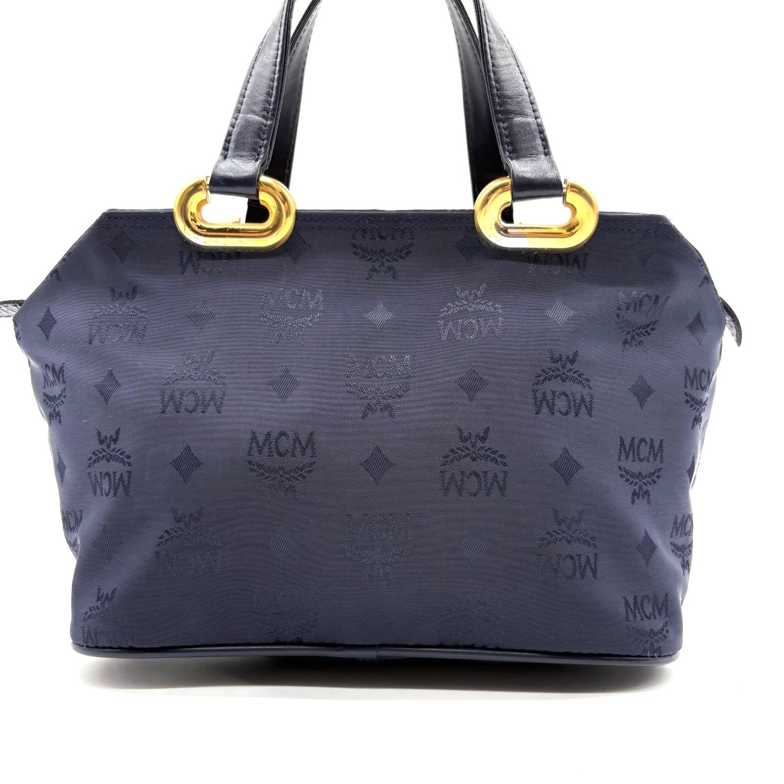 MCM monogram Visetos Nylon Handbag Navy tote bag エムシーエム 