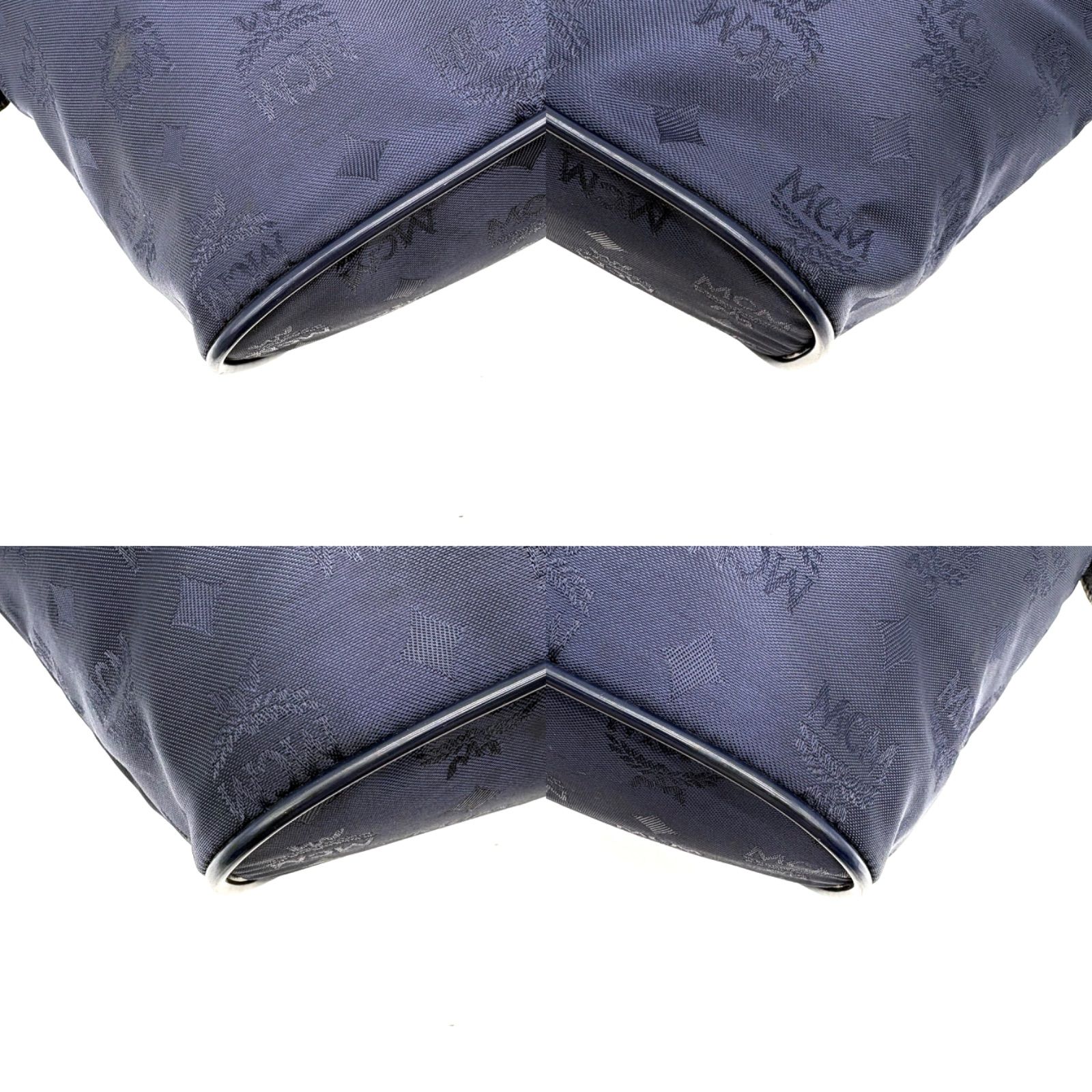 MCM monogram Visetos Nylon Handbag Navy tote bag エムシーエム 