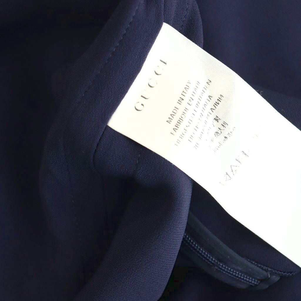 グッチ GUCCI サイドシェリーライン ワンピース 半袖 膝丈 40 紺 /SY