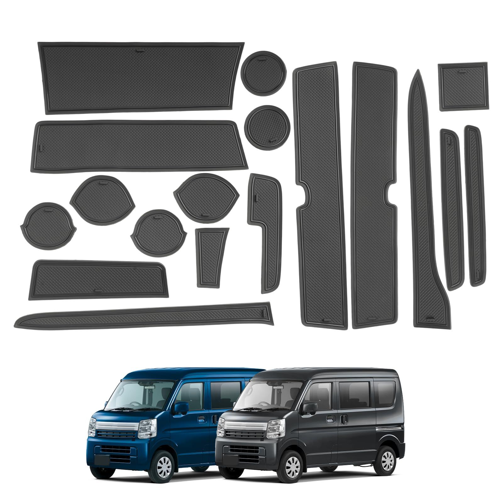 新品 【RUIYA】スズキ エブリィ DA17V DA17W 専用 ラバーマット ゴムマット エブリィワゴン ドアポケット インテリア ラバープレート ノンスリップ 防音 傷防止 滑り止め 防汚れ ノイズ軽減 DA17V エブリイバン エブリイワゴンDA17W