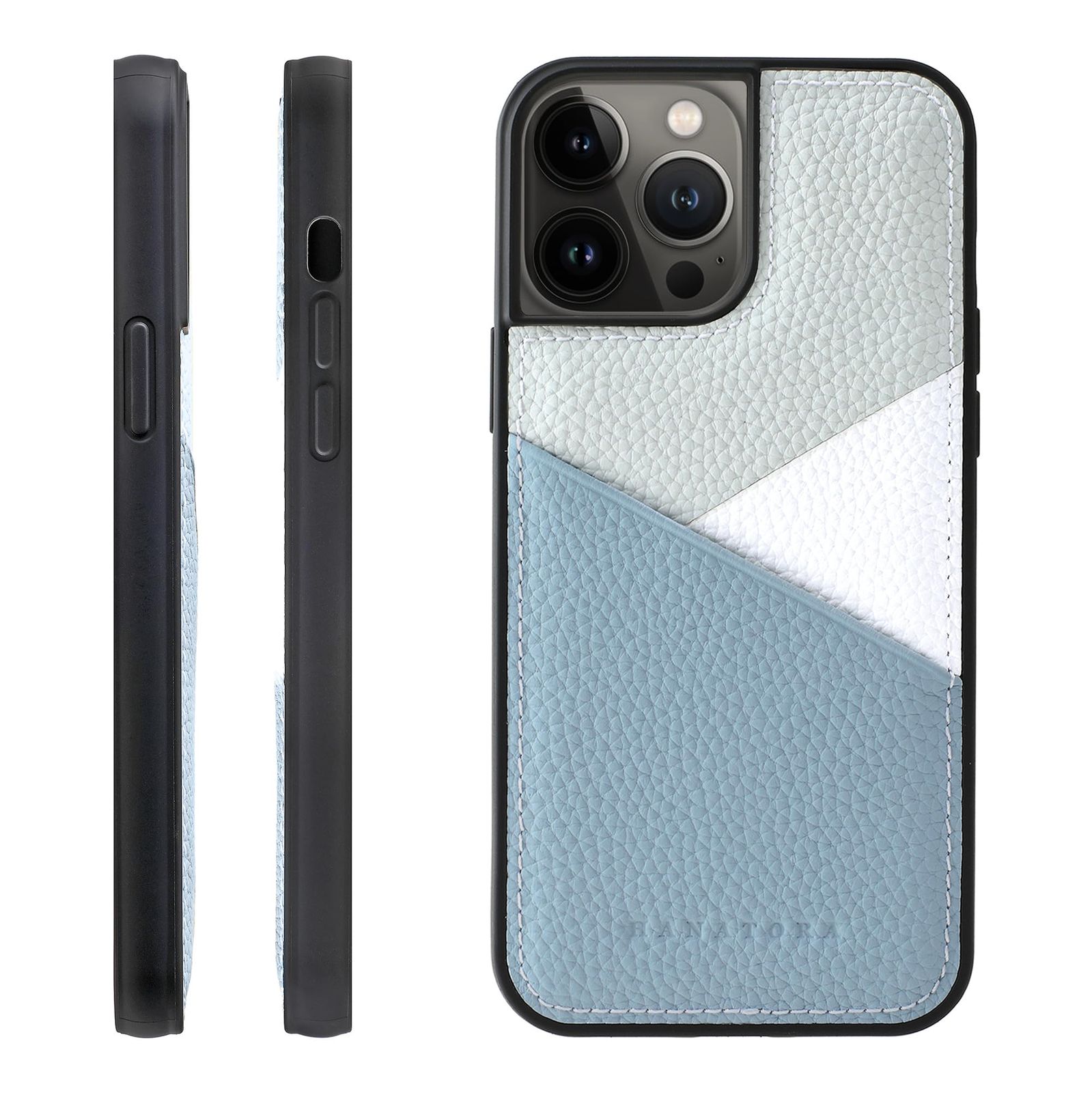新品 HANATORA for iPhone 13ProMax ケース 本革 耐衝撃 スマホケース スマホ カードポケット パステルカラー シュリンクカーフレザー ギフト マグネットなし ブルーグレー PSP-13ProMax-BlueGray 6,673円