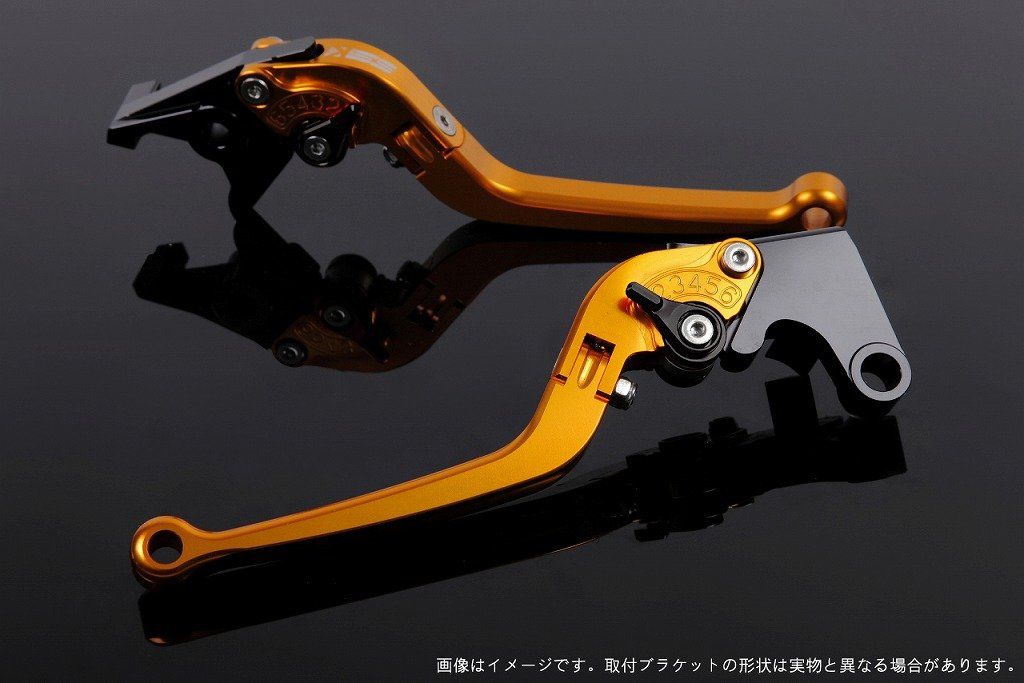 新品 可倒式アジャストレバー ブレーキ&クラッチセット レバー色:ゴールド アジャスト色:ブラック (CBR600RR 07-12)/(CBR1000RR 08-12)