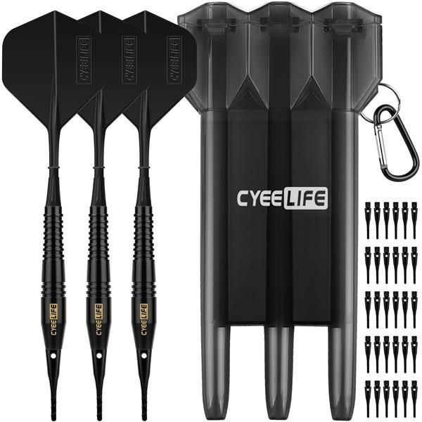 ブラック CyeeLife 16g 純銅のソフトチップダーツセッ Soft tip Darts