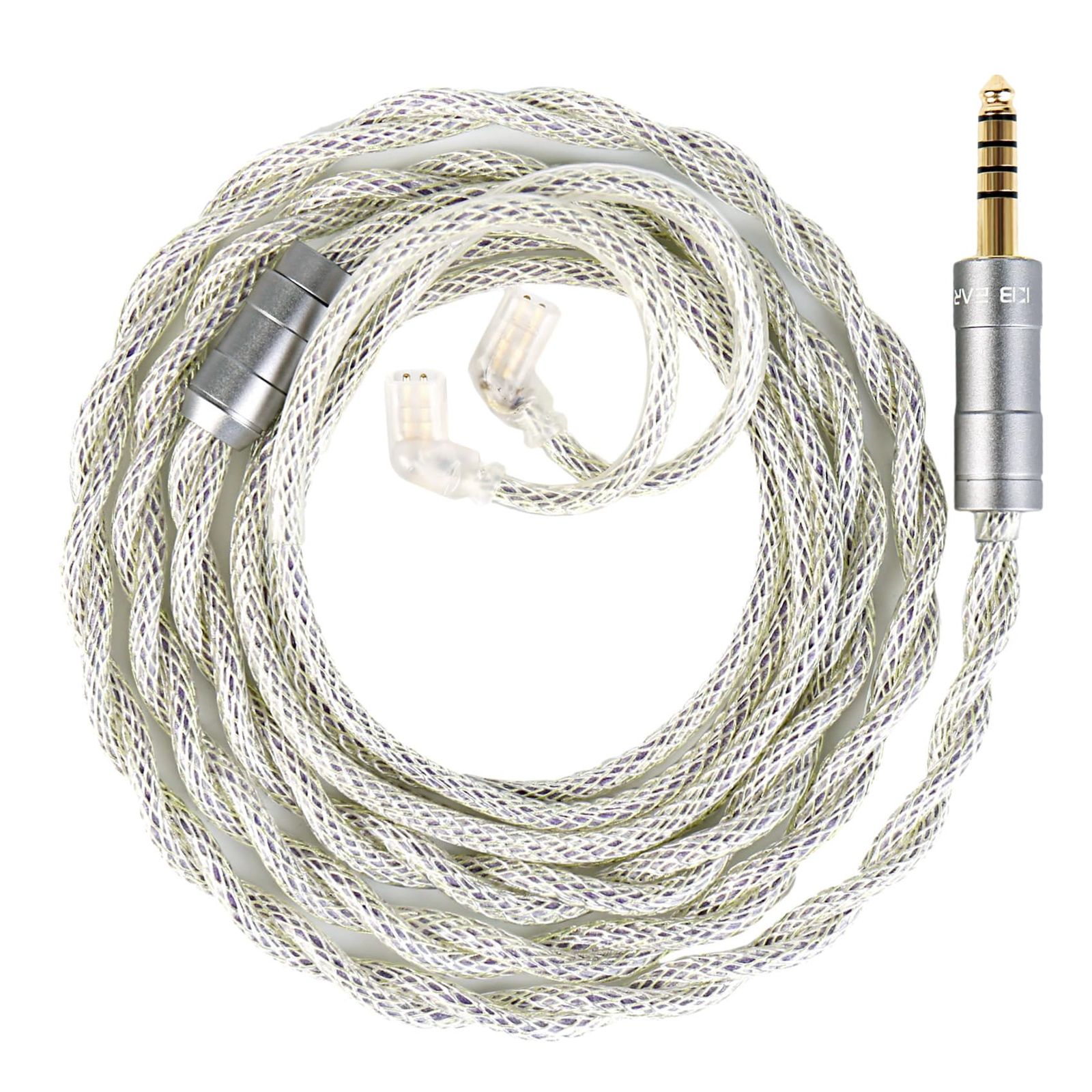 新品 【KBEAR HunYuan】Yinyoo QDC 4.4mm リケーブル イヤホンケーブル 2本173芯アップグレードケーブル 純銀、単結晶銅、合金銅、銅鍍銀4種混合導体採用 高密度シールド層 編み込み構造 三帯域バランス（QDC・4.4mm）