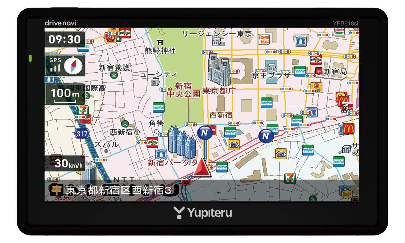 新品 ユピテル 6.0型 ワンセグ内蔵 ポータブルカーナビ YPB618si