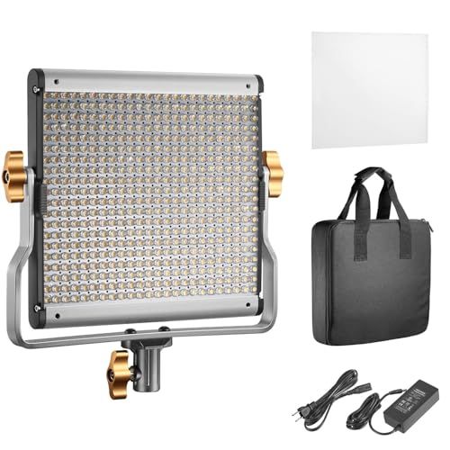 【新品】NEEWER 480 LEDビデオライト 照明撮影用パネルライト 28W 高輝度 CRI96+ 4000lux/1m 3200K-5600K色温度 二色 0-100％調光可能 Uブラケットと収納ケース付き スタジオ照明/生放送/動画/ 91ca67fe