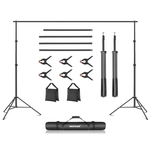 【新品】NEEWER 背景スタンド2x3m 調節可能な撮影スタンド 背景布/背景シートを支える背景スタンド 結婚式、パーティー、スタジオ撮影に対応 クロスバー*4、クランプ*6、サンドバッグ*2、キャリングバッグ*1付属 2330d8c8