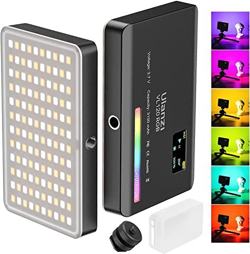 【新品】Ulanzi VL120 RGB撮影ライトLEDビデオライト 撮影用ライト 20種FX光効果モード 無段階調光 2500K-9000K色温 360°フルカラー 3100mAh USB充電式 小型 軽量 超薄型 持ち運び便利 ミニビデオ 51c54ff5