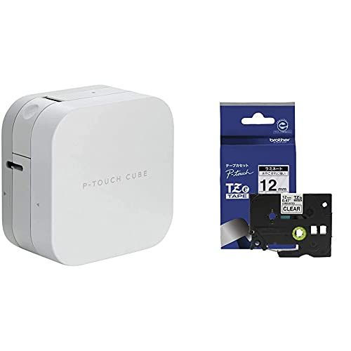 【セット買い】ブラザー ラベルライター ピータッチキューブ PT-P300BT (スマホ専用/3.5mm~12mm幅/TZeテープ) & 【brother純正】ピータッチ ラミネートテープ TZe-131 幅12mm (黒文字/透明)★m 1bcb71a9