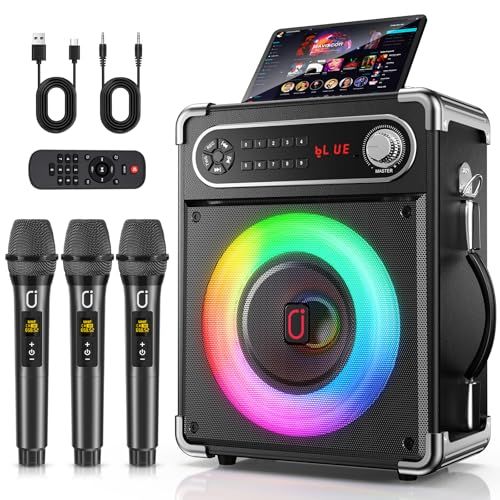 【新品】JYX スピーカーセット 拡声器 ワイヤレスマイク3本 Bluetooth 5.0対応 高低音強化機能搭載 充電式 ポータブル ホームパーティー、カラオケ、街頭スピーチ、会議 、学校行事、セミナー、室外、防災、路上ライブ、イベントなど 6fa55aa9