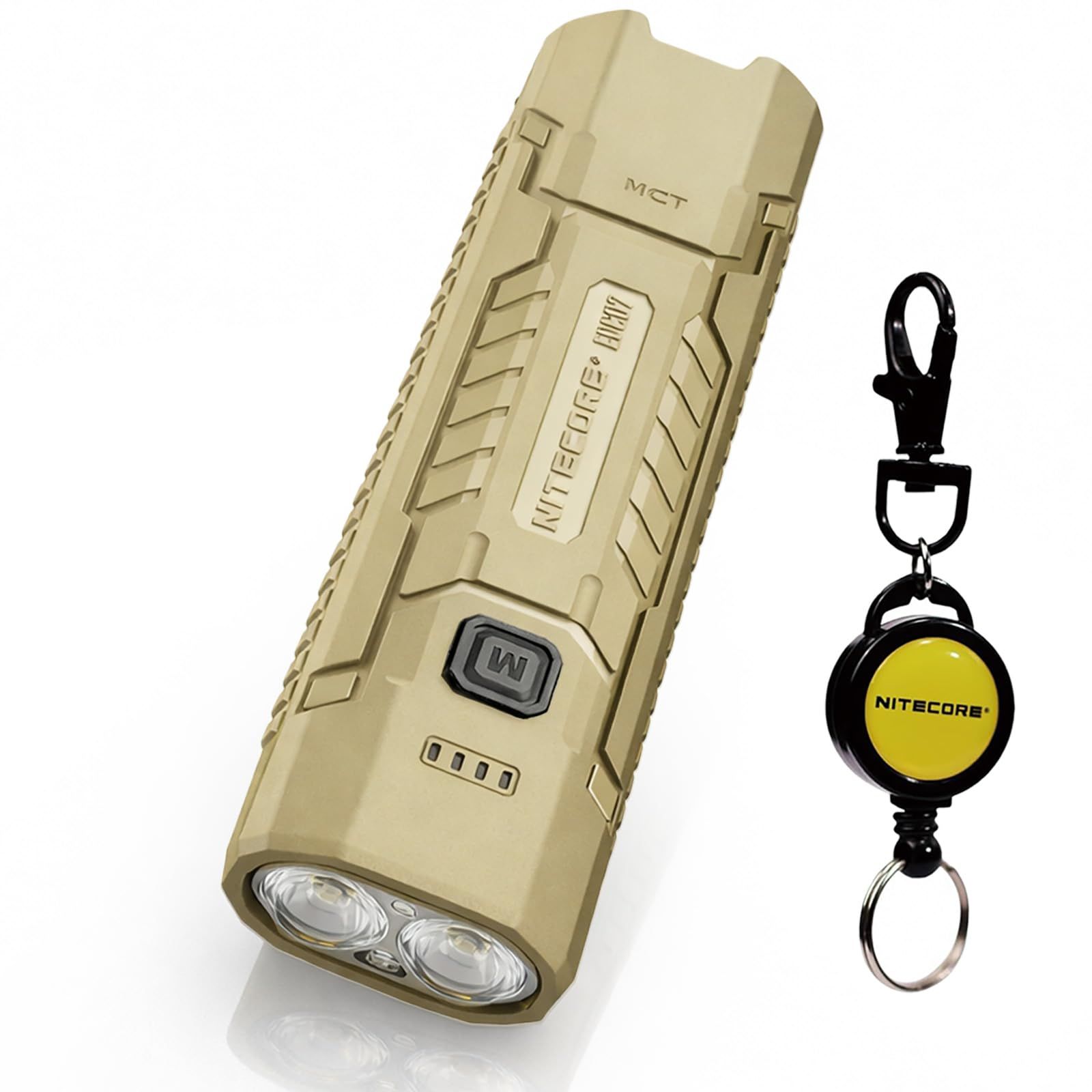 【シリーズ最軽量70gの薄型ライト:日本正規代理店】〔限定キーチェーン付属〕NITECORE EDC07 フラッシュライト 1500ルーメン 250時間 IP67防水 USB-C充電式 作業用 アウトドア 日常使い 2年保証 (デザートタン)