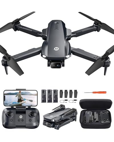 Holy Stone ドローン カメラ付き 屋外 小型 子供向け 折り畳み式 1080Pカメラ バッテリー3個 36分飛行時間 収納ケース付き オプティカルフローモード 軌跡飛行 ジェスチャー撮影 2.4GHz モード1/2自由転換可 誕生日 776d1ebc