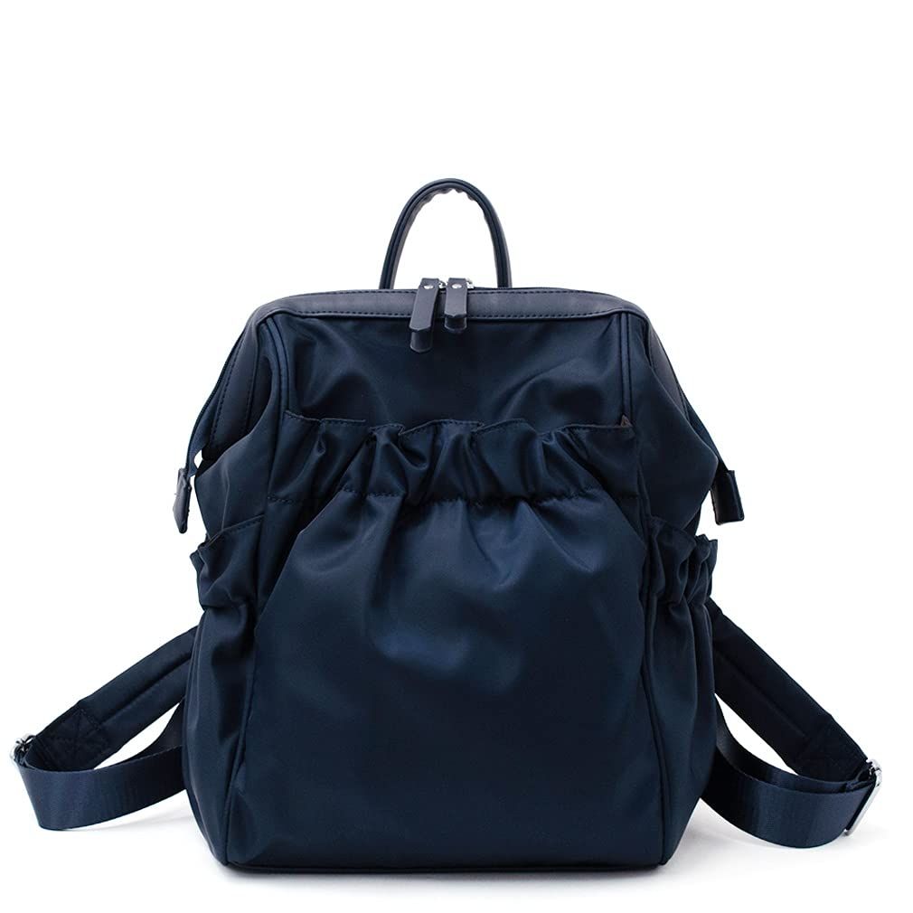 新品 [VITAFELICE] ヴィータフェリーチェ 口金入り ギャザー ポケット リュック レディース bsib-p1871x (ネイビー)