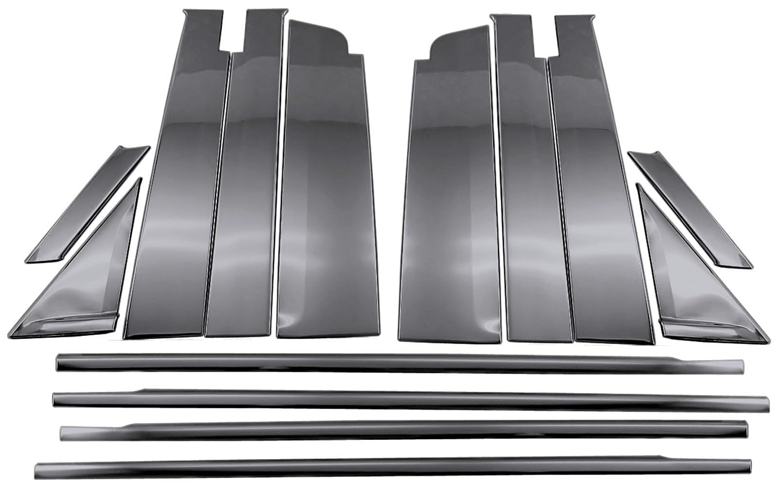 新品 BRIGHTZ ソリオバンディット 37 47 7S 超鏡面ステンレスブラックメッキピラーウィンドウモールセット 14PC 【 WIN－SET－065 】 MA37S MA47S MAD7S ソリオ バンディット MA MAD 37 47 7 7S