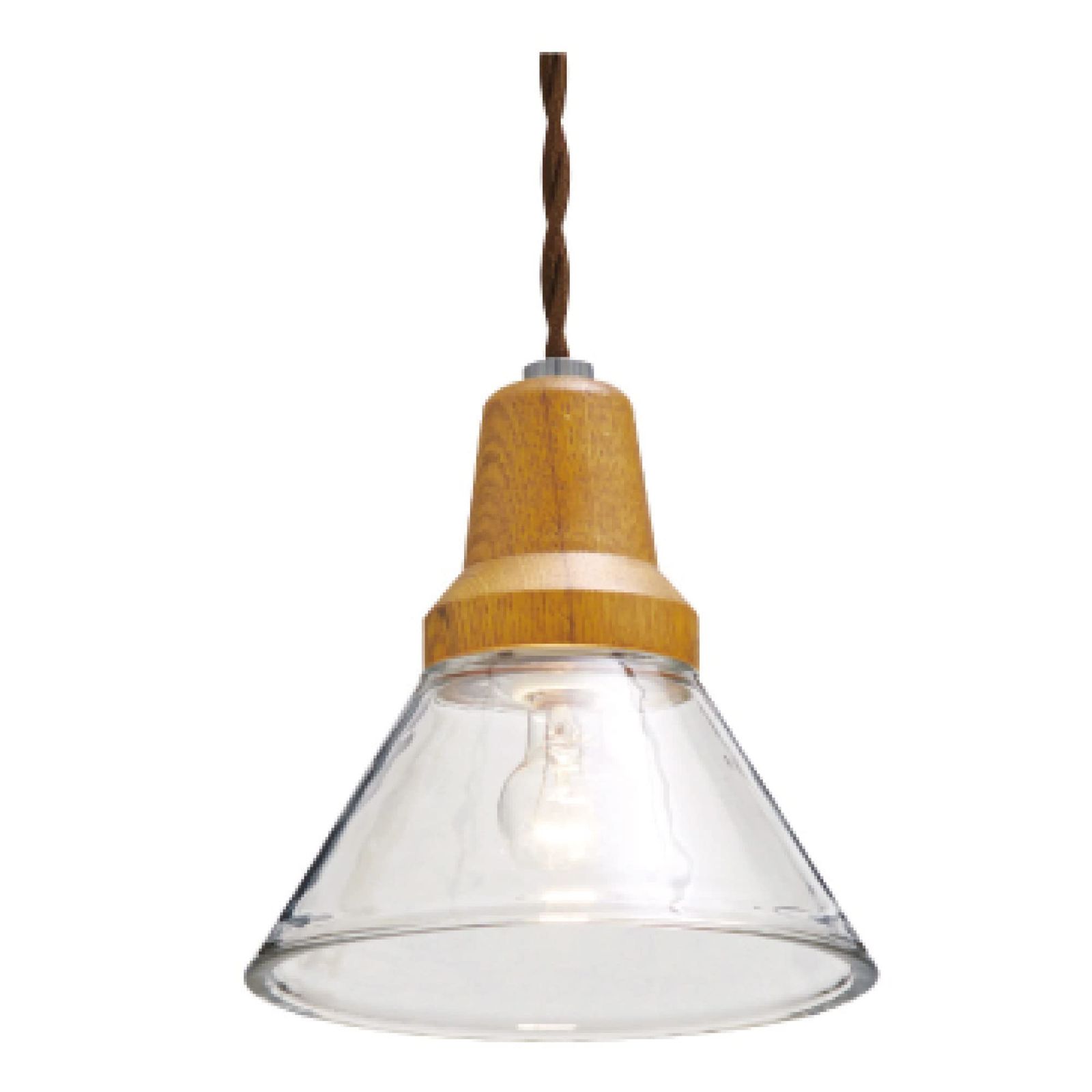 新品 インターフォルム ペンダントライト LT-9535CL ベルカ クリア LED電球付 北欧 ガラス ウッド ナチュラル